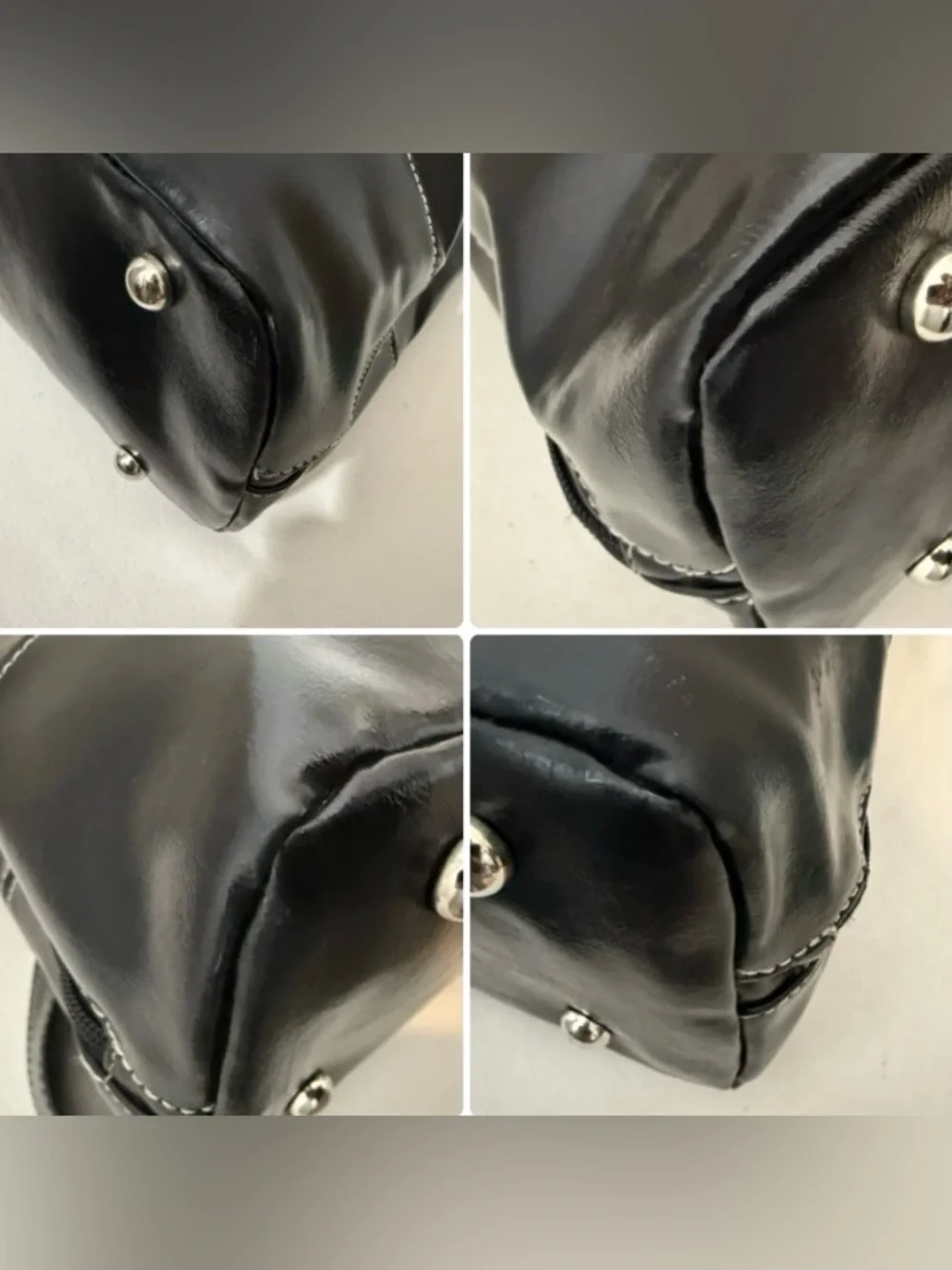 Franklin Covey Laptop Bag Tote Purse Black Patent Faux Leather Briefcase